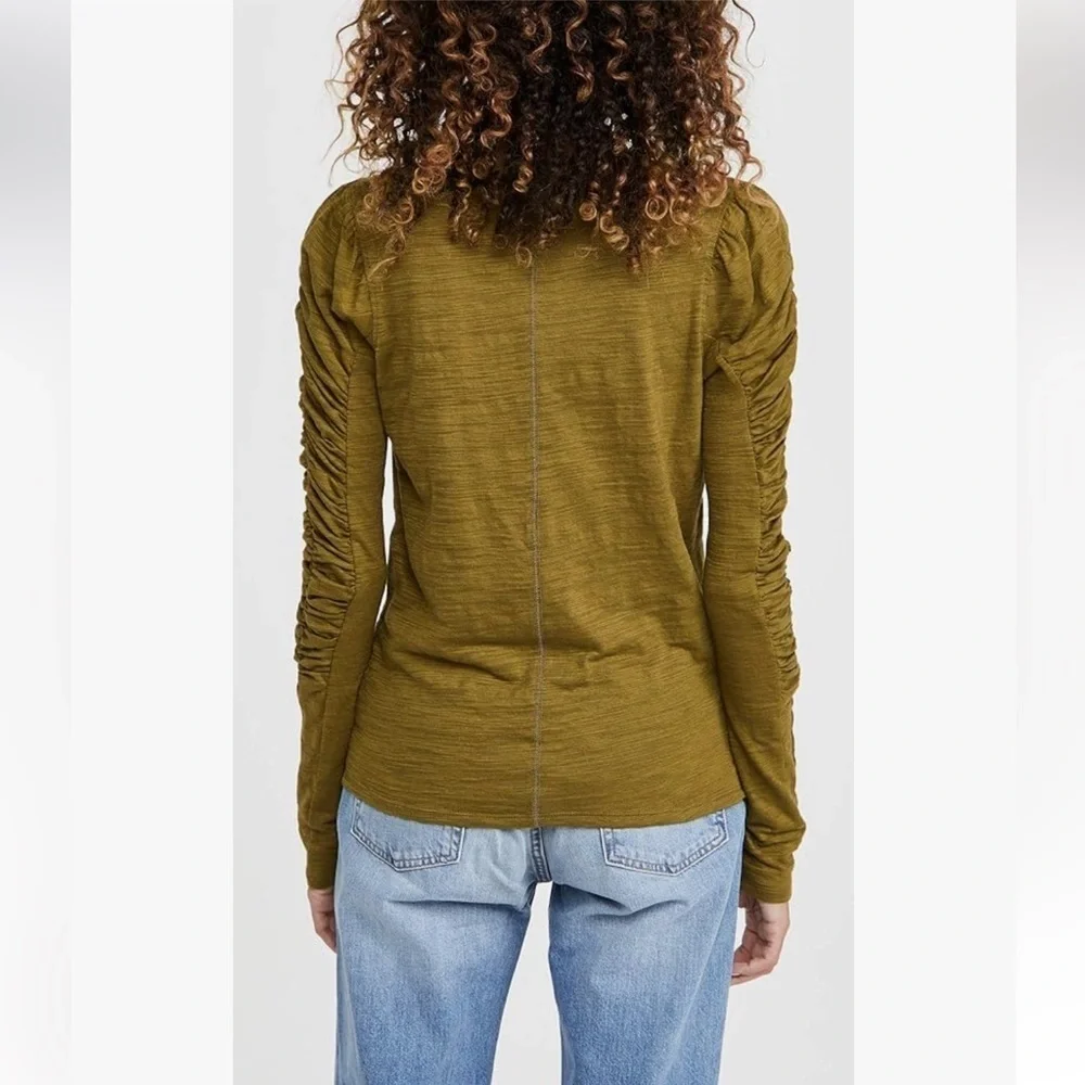 Free People Green Ruched Long Sleeve 🫒